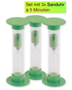 Einfache Maxi-Sanduhren 5 Minuten, grün, 3er-Pack